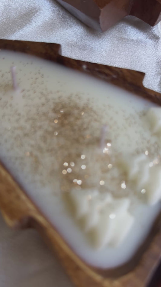 Christmas tree wooden candle